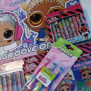 LOL Surprise Girls Assorted Bundle Coloring Book+ Crayons+ Lip Gloss